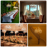 2-Tier Crystal Chandelier with 15 LED Candle Bulbs – Silver Acrylic Ceiling Light Fixture