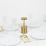 Cordless LED Table Lamp – 8inch Gold Metal, Touch-Control, USB Rechargeable