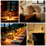 Cordless LED Table Lamp – 8inch Gold Metal, Touch-Control, USB Rechargeable