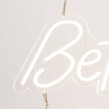 Better Together LED Neon Light Sign for Party or Home Wall Decor, Warm White Reusable Hanging Light 