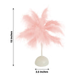 15inch LED Blush Rose Gold Feather Table Lamp Wedding Centerpiece