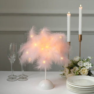 Whimsical Blush Feather Wedding Centerpiece for a Magical Touch