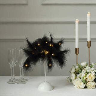 Whimsical and Charming: Black Feather Wedding Centerpiece