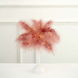 15inch LED Cinnamon Rose Feather Table Lamp Wedding Centerpiece