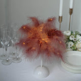 15inch LED Cinnamon Rose Feather Table Lamp Wedding Centerpiece