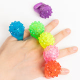 24 Pack Rubber LED Light-Up Rings, Flashing Jelly Finger Toys with 3 Flashing Modes for Party Favors