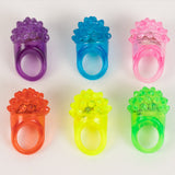 24 Pack Rubber LED Light-Up Rings, Flashing Jelly Finger Toys with 3 Flashing Modes for Party Favors