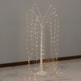 White LED decorative tree with glowing branches on a plain background