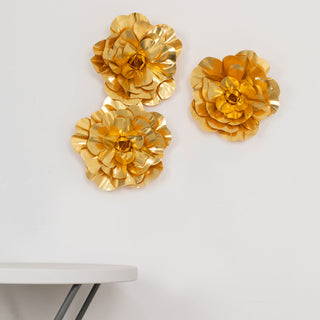 Add Elegance to Your Event with Large Metallic Gold Real Touch Artificial Foam Roses
