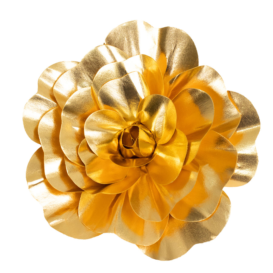 4 Pack | 16inch Large Metallic Gold Real Touch Artificial Foam DIY Craft Roses#whtbkgd
