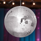 20" Large Silver Foam Disco Mirror Ball With Hanging Swivel Ring, Holiday Party Decor