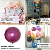 2 Pack 30" Large Silver Reusable UV Protected Sphere Vinyl Balloons