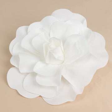 4 Pack 16" Large White Real Touch Artificial Foam DIY Craft Roses