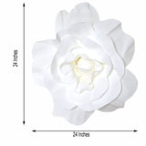 2 Pack | 24inch Large White Real Touch Artificial Foam DIY Craft Roses