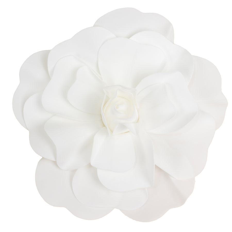 4 Pack | 16inch Large White Real Touch Artificial Foam DIY Craft Roses#whtbkgd
