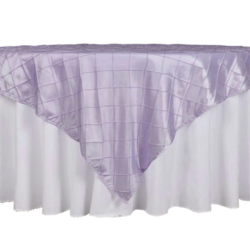 60"x60" Lavender Lilac Pintuck Square Table Overlay - Clearance SALE