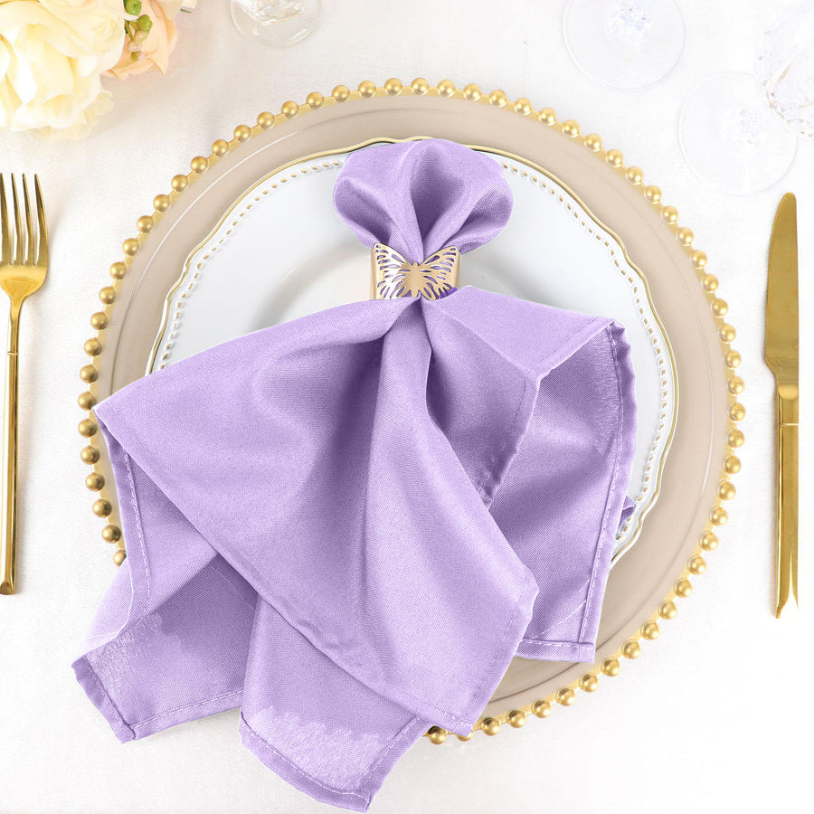 5 Pack | Lavender Lilac Seamless Cloth Dinner Napkins, Reusable Linen | 20inch x 20inch