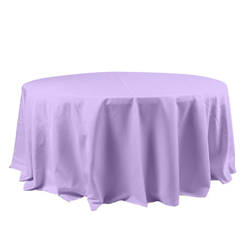120" Lavender Lilac Seamless Polyester Round Tablecloth