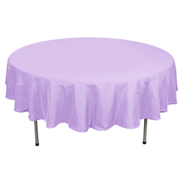 90" Lavender Lilac Seamless Polyester Round Tablecloth