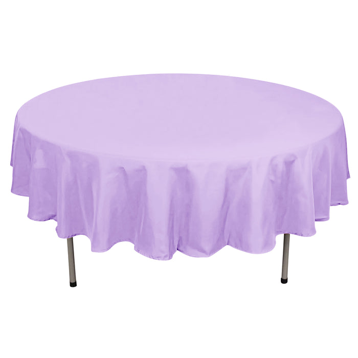 90inch Lavender Lilac Polyester Round Tablecloth