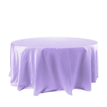 120" Lavender Lilac Seamless Satin Round Tablecloth