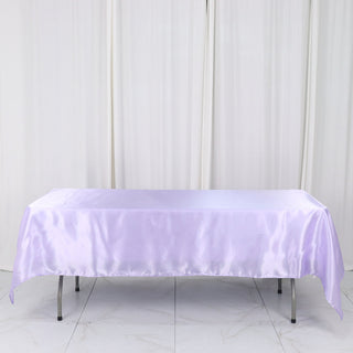 Elegant Lavender Lilac Satin Tablecloth