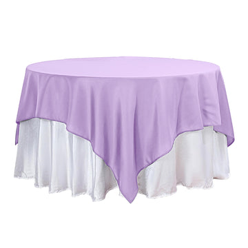90"x90" Lavender Lilac Seamless Square Polyester Table Overlay