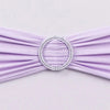 5 Pack | Lavender Lilac Spandex Stretch Chair Sashes with Silver Diamond Ring Slide Buckle#whtbkgd