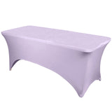 6ft Lavender Lilac Spandex Stretch Fitted Rectangular Tablecloth