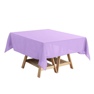 Lavender Lilac Polyester Square Tablecloth, 54"x54" Table Overlay