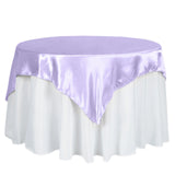 60x60inch Lavender Lilac Square Smooth Satin Table Overlay