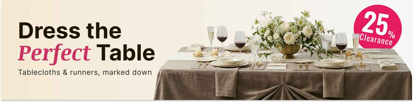 25% Clearance Linens