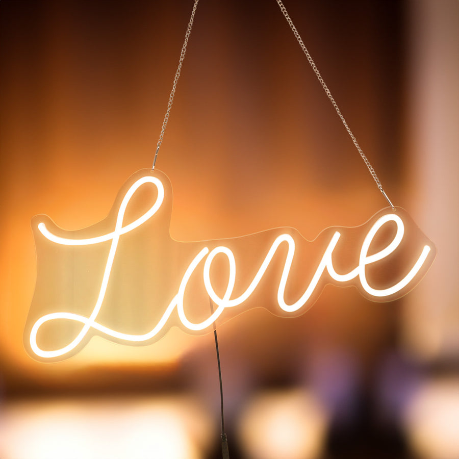 27Inch Love Neon Light Sign, LED Reusable Wall Décor Lights With 5ft Hanging Chain