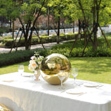 Gold Stainless Steel Shiny Mirror Gazing Ball, Reflective Hollow Garden Globe Spheres