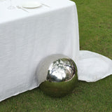 16" Silver Stainless Steel Shiny Mirror Gazing Ball, Hollow Garden Globe Sphere