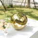 16inch Gold Stainless Steel Shiny Mirror Gazing Ball, Reflective Hollow Garden Globe Sphere