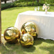 20inch Gold Stainless Steel Shiny Mirror Gazing Ball, Reflective Hollow Garden Globe Sphere