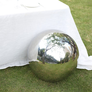 Enhance Your Outdoor and Indoor Decor with the Silver Stainless Steel Mirror Ball