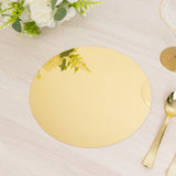 10-Pack Candle Plate Centerpiece Bases Circle Acrylic Mirror Tray Gold Round 10\\"
