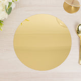 10-Pack Candle Plate Centerpiece Bases Circle Acrylic Mirror Tray Gold Round 10\\"