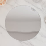 10 Pack Silver Round Acrylic Mirror Tray Centerpiece Bases, Circle Mirror Candle Plates