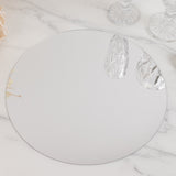 10 Pack Silver Round Acrylic Mirror Tray Centerpiece Bases, Circle Mirror Candle Plates