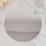 10 Pack Silver Round Acrylic Mirror Tray Centerpiece Bases, Circle Mirror Candle Plates