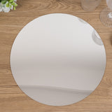 10 Pack Silver Round Acrylic Mirror Tray Centerpiece Bases, Circle Mirror Candle Plates