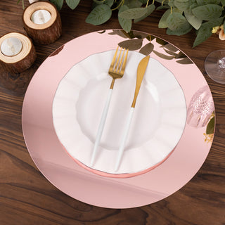 Add Elegance to Your Table Setting with Rose Gold Mirror Charger Plates