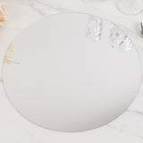 10 Pack Silver Round Acrylic Mirror Tray Centerpiece Bases, Large Circle Mirror Candle Plate