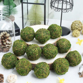 Add a Natural Touch to Your Décor with 12 Pack of Handmade Preserved Natural Moss Ball Vase Fillers