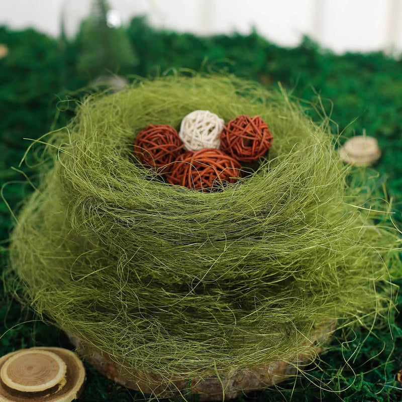 Nest-shaped green moss centerpiece