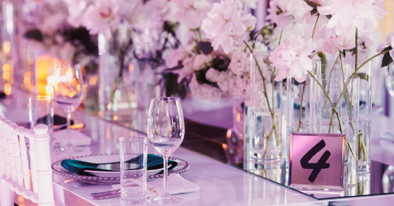 Magenta Party Table Decor