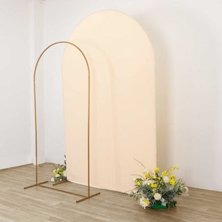 Create a Captivating Atmosphere with the 8ft Matte Beige Wedding Arch Cover